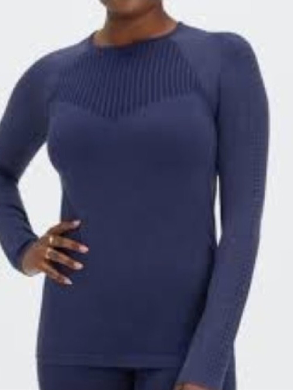 Fabletics - Seamless Navy Long Sleeve Athletic Top